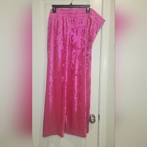 Women's A New Day Plus Size Mid-Rise Wide Leg Ankle Velvet Pants Size 2X PINK